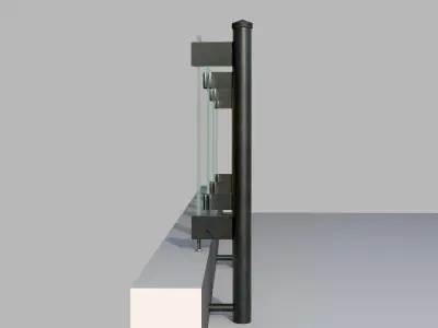 Glass railing 1 Low-poly 3D model