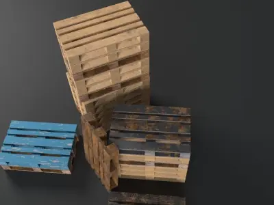 Pallet props low poly Low-poly 3D model