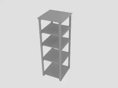  Origami Folding Decorative 4-Shelf Rack Straight Low-poly 3D model