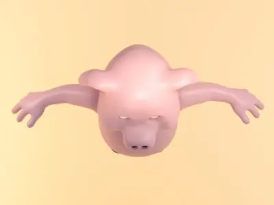 Pig Character Rigged Low-poly 3D model