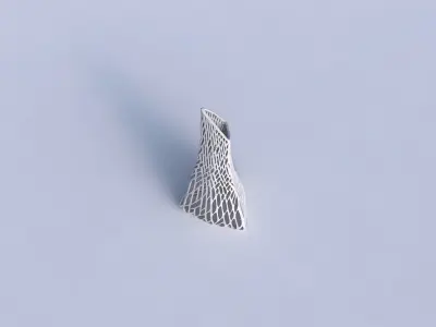 Vase grounded tipping triangle with twisted lattice tiles 3D print model