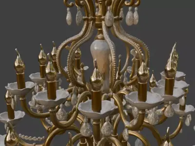 Luxurious Grand Crystal Chandelier 3D Model 3D model