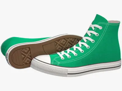 Chuck Taylor All Star Classic High Top Green 3D model