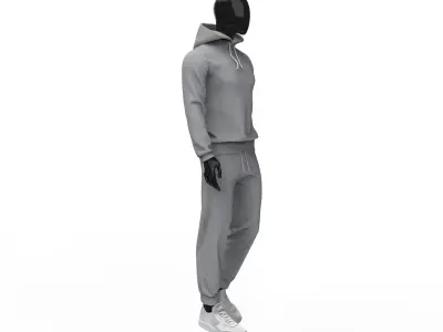 Men tracksuit sport clothing hoodie sweatpants 3D model