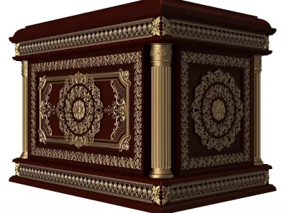 Chest 06 Red Low-poly 3D model