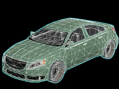 R3DP Low-Poly PBR American Cars - Chrysler c200 Low-poly 3D model