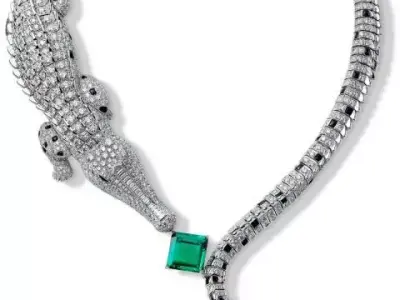 Necklace Crocodile Necklace Diamond Necklace Animal 3D print model