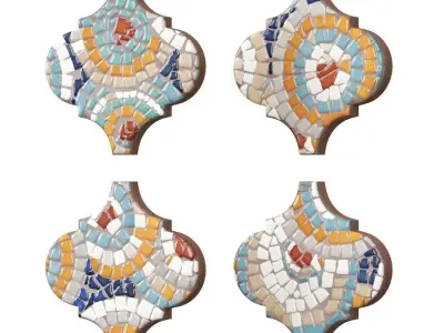 Arabesques Majolica Tile 3D model