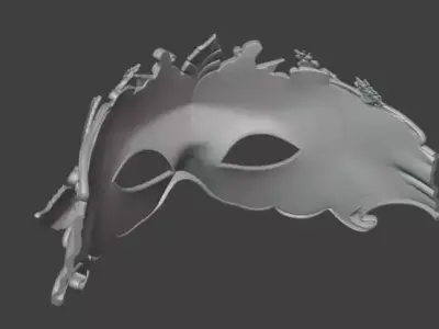 Majestic Masquerade Mask Baroque Ornamental 3D print model