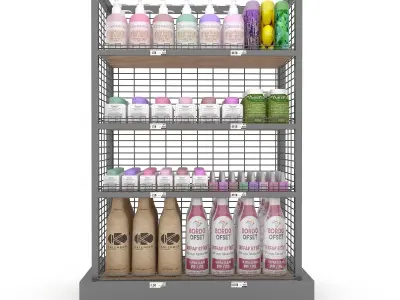 cosmetic product market stand 04 Low-poly 3D model