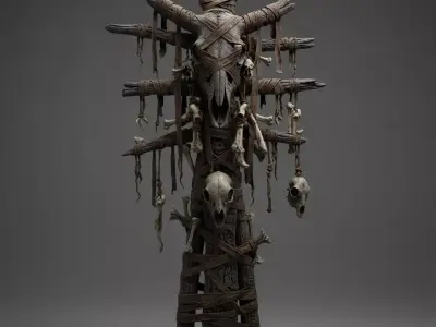 Forsaken Bone Totem Low-poly 3D model