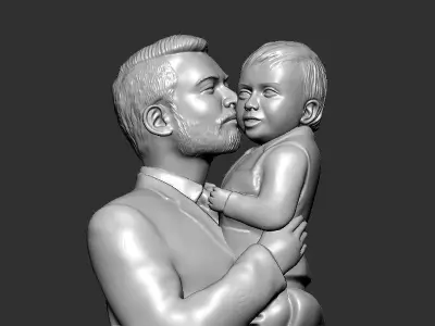 Father and son 3D print model