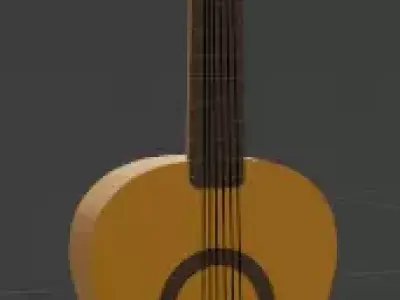 guitar acoustic Low-poly 3D model