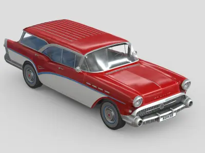 Buick Century Caballero 1957 Low-poly 3D model