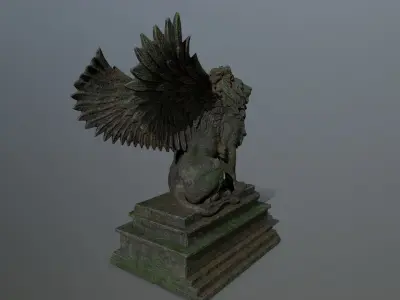 lion statue Low-poly 3D model