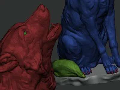 wolf heulend  3D model