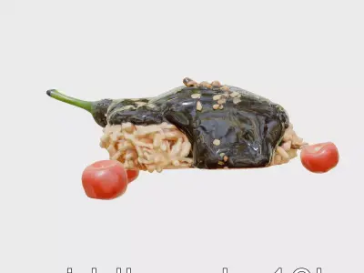 Mexican Mole Poblano Sauce and Turkey model pack Low-poly 3D model