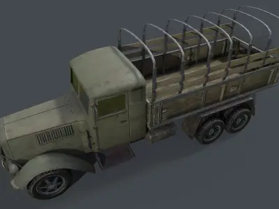 Army Truck Low-poly 3D model