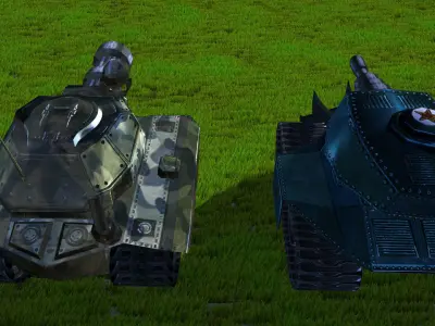 Toon Tanks pack Low-poly 3D model