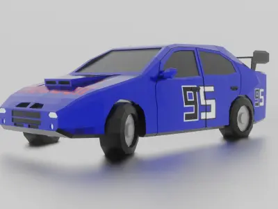 Sport car low poly car  Low-poly 3D model