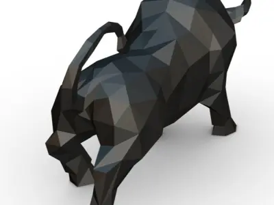 bull low poly 3D print model purchase