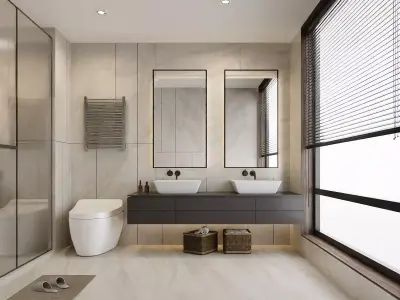 Modern Master Bathroom Free 3D model