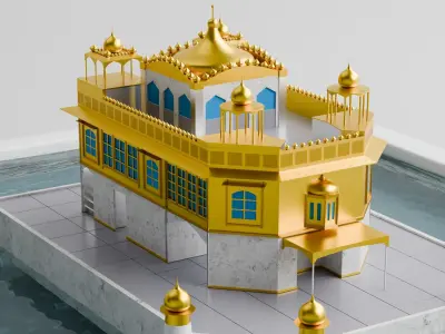 Golden Temple 3D Model Low-poly 3D model
