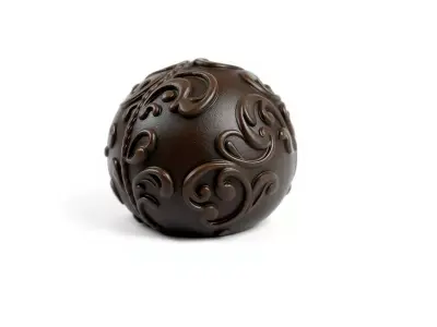 Ornate Sphere Model Pack with Decorative Swirls Low-poly 3D model