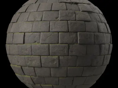 Stone Wall Materials 54- Stone By Moss Sbsar Pbr 4k Seamless Texture