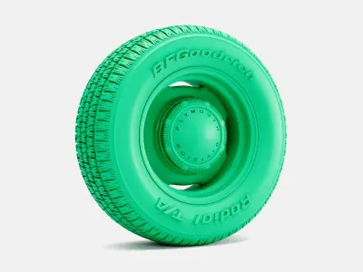 15x6 15x7 15x8 15x10 Mopar Steelie Wheels BFGoodrich Tires 3D print model