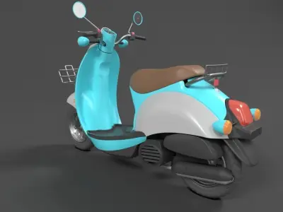 Scooter Motorcycle vino Low-poly 3D model