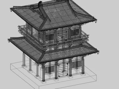Tang-Dynasty-styled Architecture Low-poly 3D model