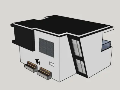 Architectural 3D model front of modern house 3D model