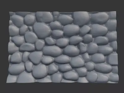 Dirty Abandoned Stone Wall 3D model