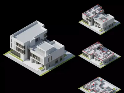 Modern Villa Design 025 Low-poly 3D model