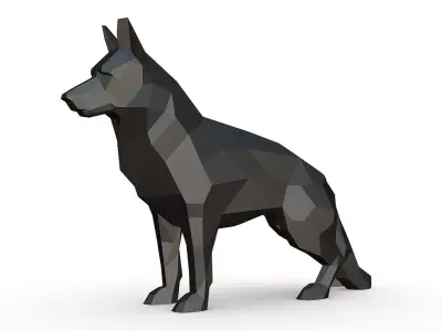 German shepherd figure 3D print model