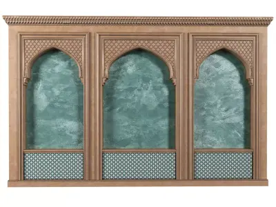 Arch in oriental style Arab decorative wall 3D model