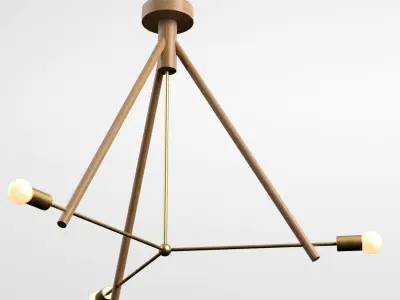 Lodge Chandelier 3 3D model