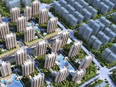 Contemporary High-Rise Residential Masterplan 3D model