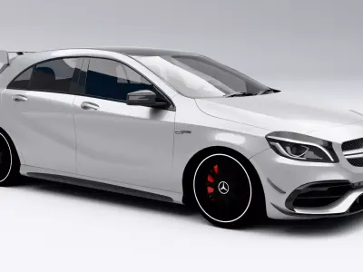 Mercedes-Benz A45 AMG 2018 Low-poly 3D model