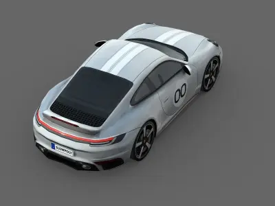 Porsche 911 Sport Classic 2023 Low-poly 3D model
