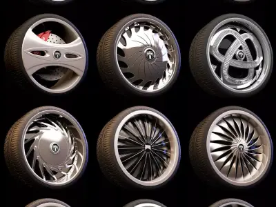 15 Beautiful rims Pack 3D model
