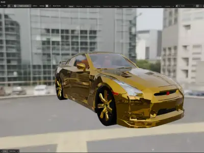 Car Nissan GT-R Low-poly 3D model