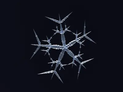 Snowflake animated model 3D model