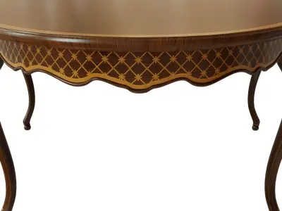 Classic table with inlaid veneer 3000 3D model