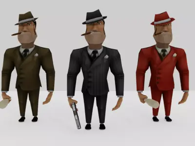 Gangstar Character Rigged Low-poly 3D model