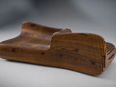 Modern Parametric Bench 3D Model 3D model