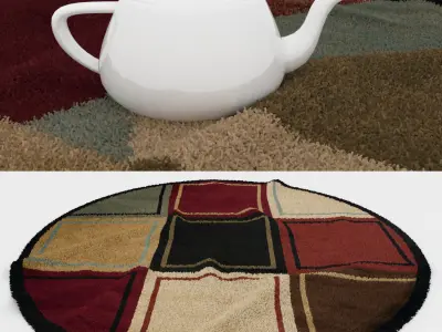 Round Rug Set 273 3D model