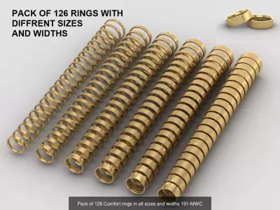 simple ring all sizes and width collection 38-MWCG 3D Model Pack