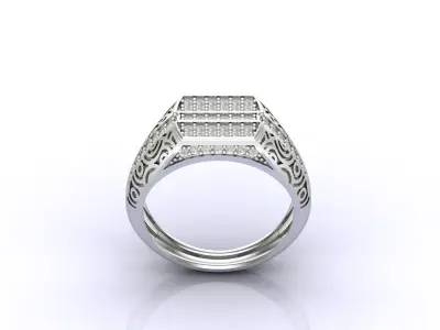 Print Ready STL 3DM  Gents Rings Diamond Men Ring  3D print model 21